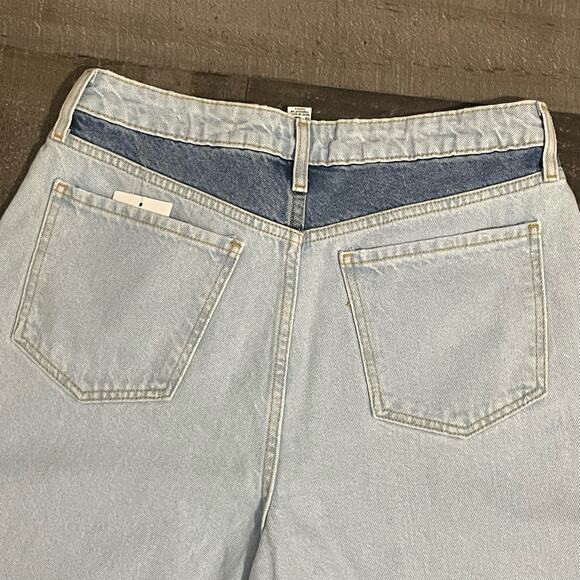 Forever 21 Jeans Distressed Low Rise Baggy Wide Leg Colorblock Women's 28 Blue - Picture 5 of 12